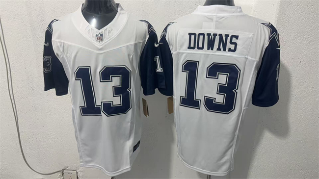 Men's Dallas Cowboys #13 Caleb Downs White 2026 F.U.S.E Vapor Untouchable Limited Stitched Football Jersey